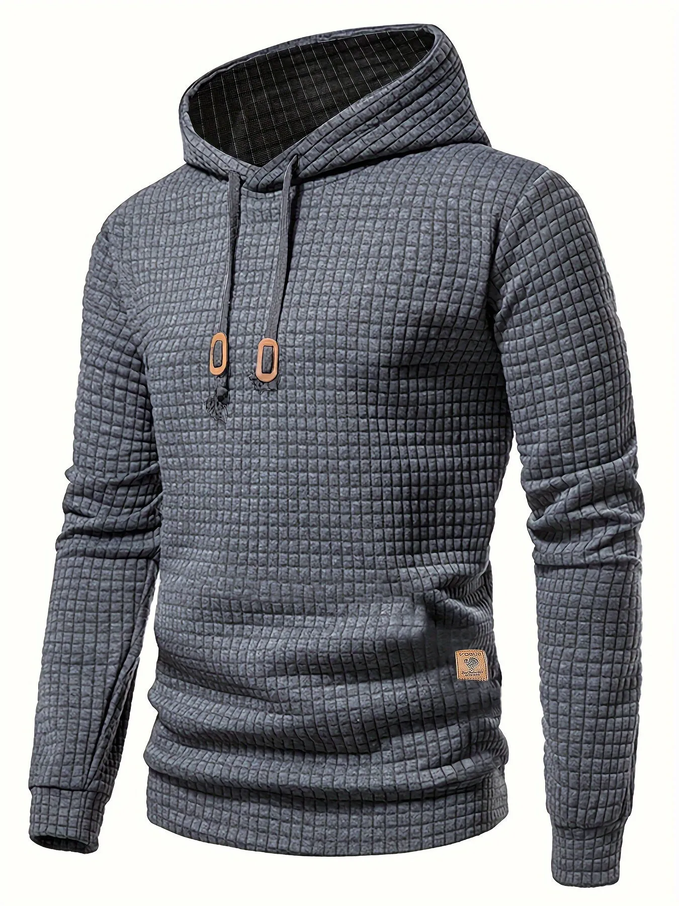 Waffle Pattern Hoodie Stylish Streetwear for Mens Casual Fashion