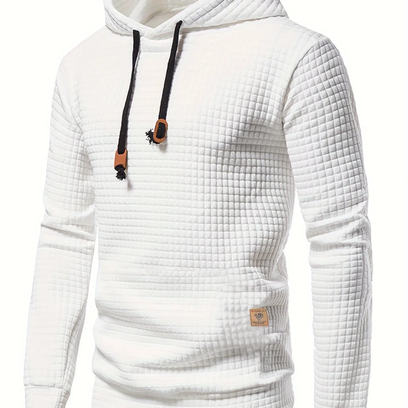 Waffle Pattern Hoodie Stylish Streetwear for Mens Casual Fashion