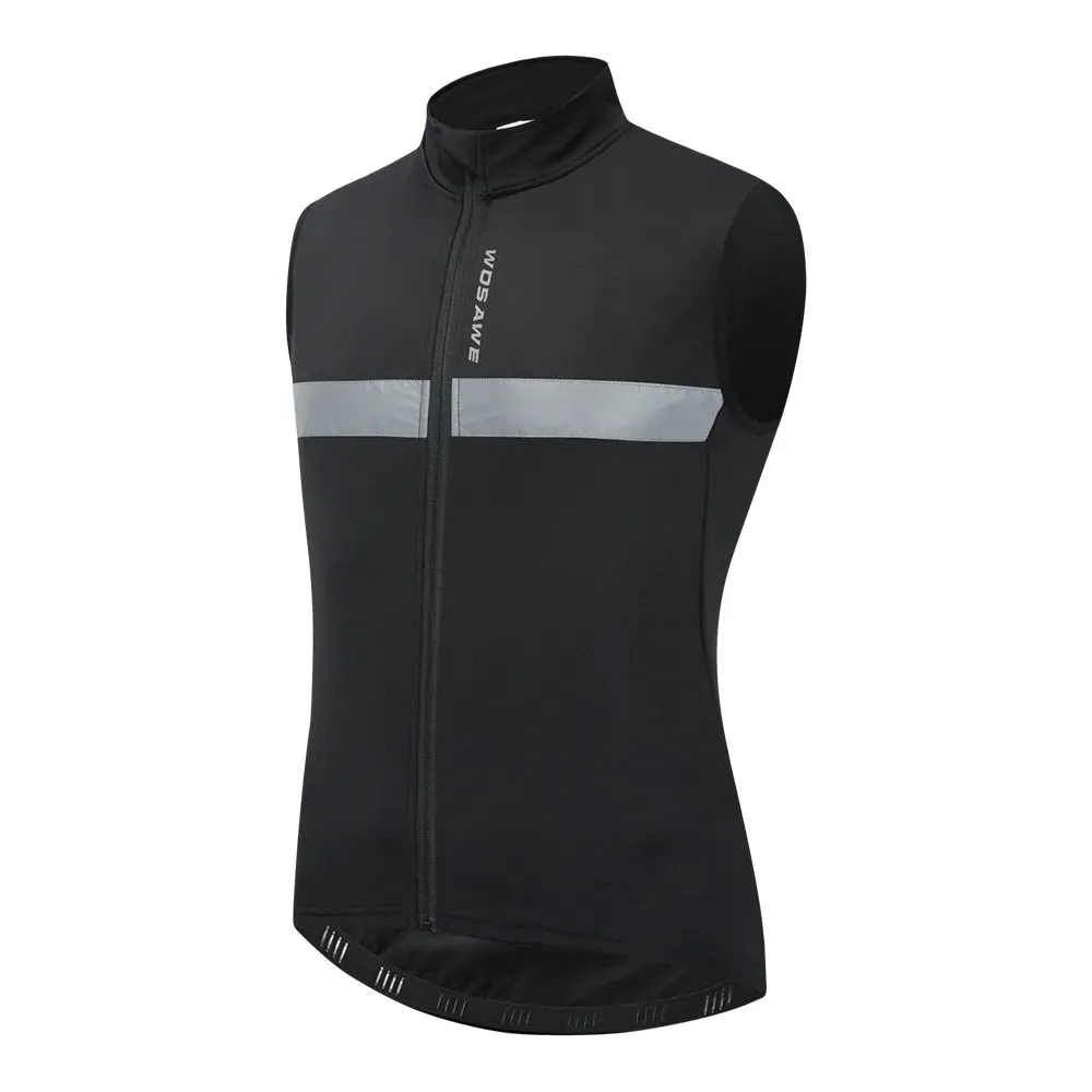 Winter Cycling Vest Warm Up Ciclismo Sleeveless Bike Bicycle Jacket MTB Coat Windproof Cycling Clothing Gilet no pockets