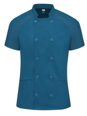 Women's Airflow Raglan Chef Coat with OilBlok 051W - Teal with Teal Mesh