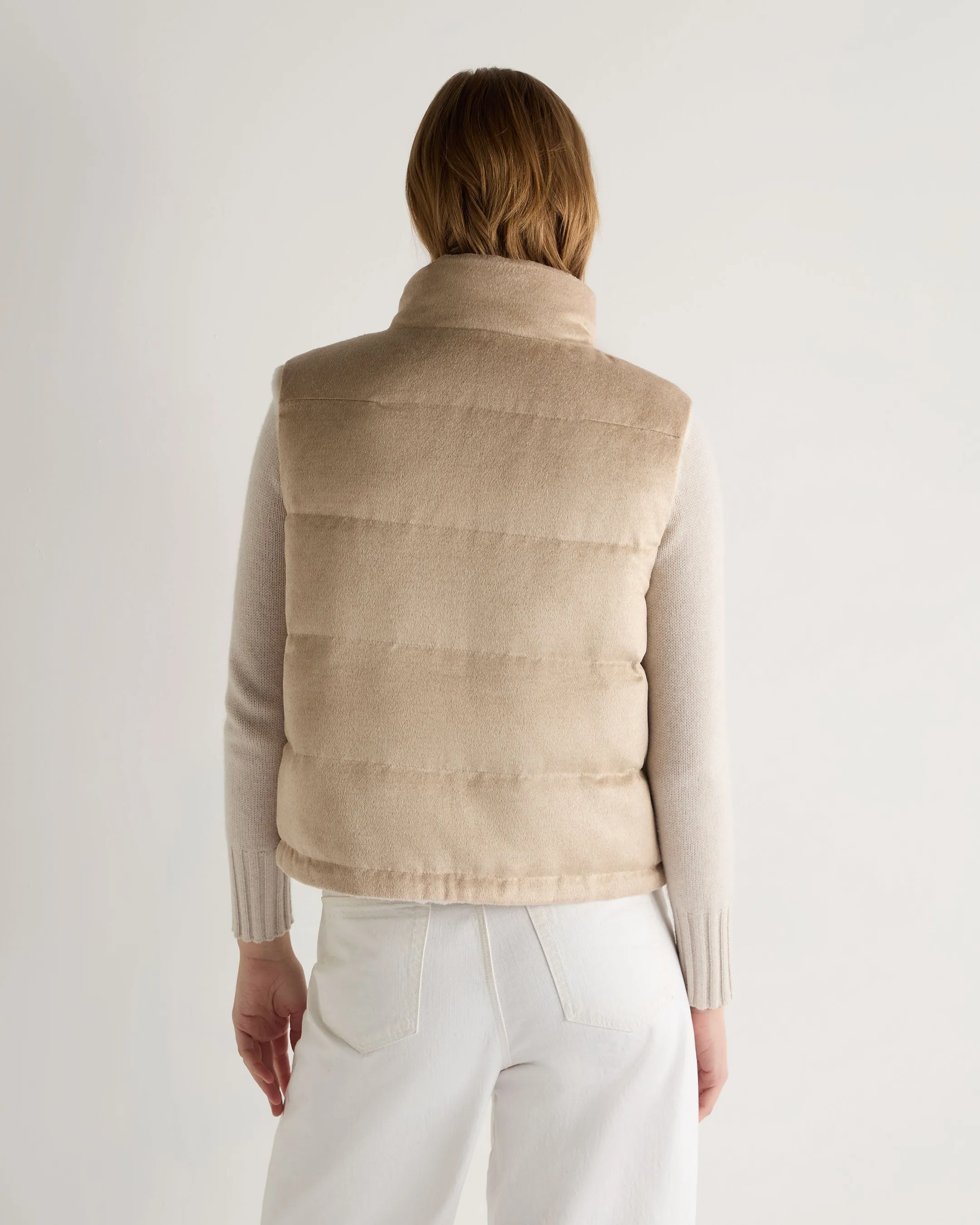 Women's Reversible Rex Gilet Sand Brown