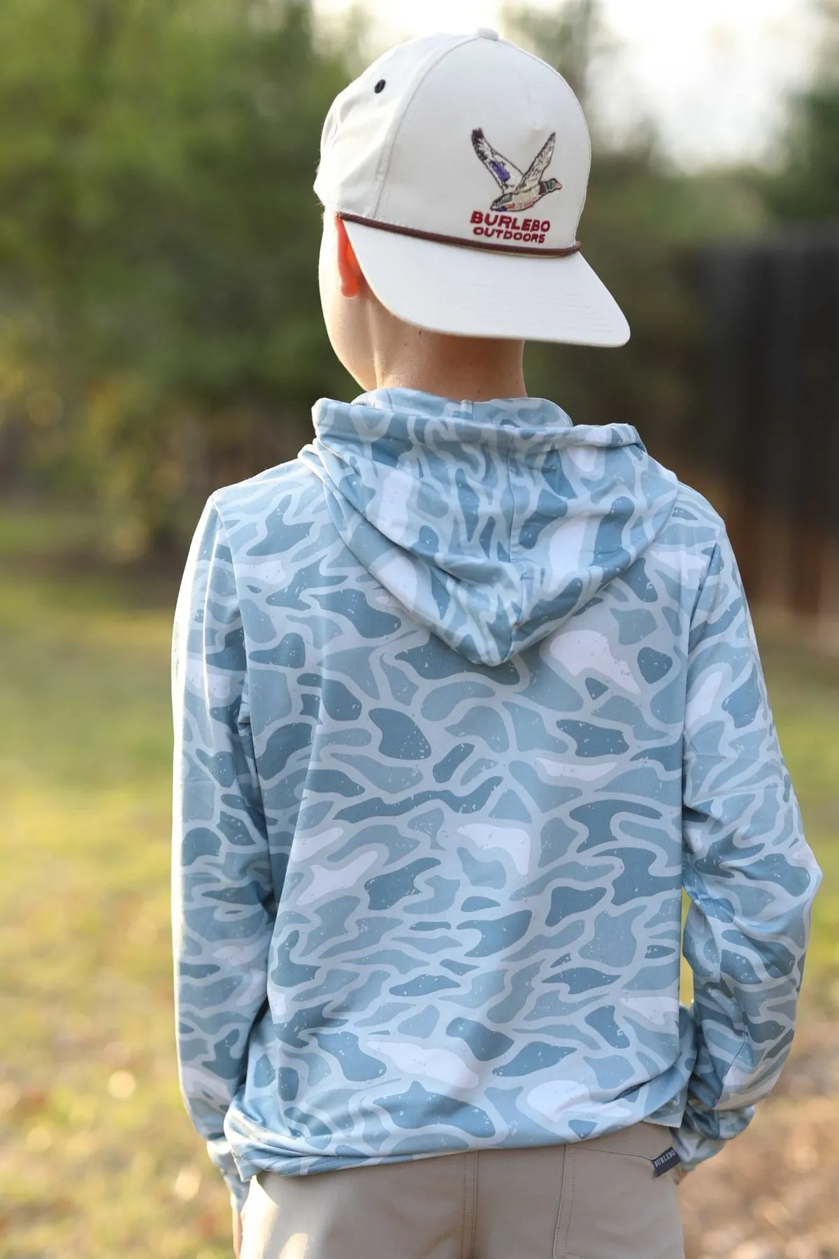 Youth Performance Hoodie- Seaside Camo