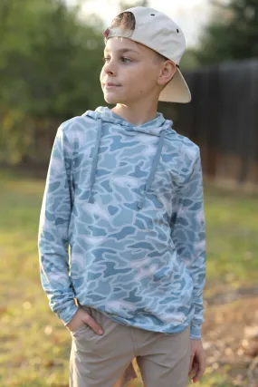 Youth Performance Hoodie- Seaside Camo